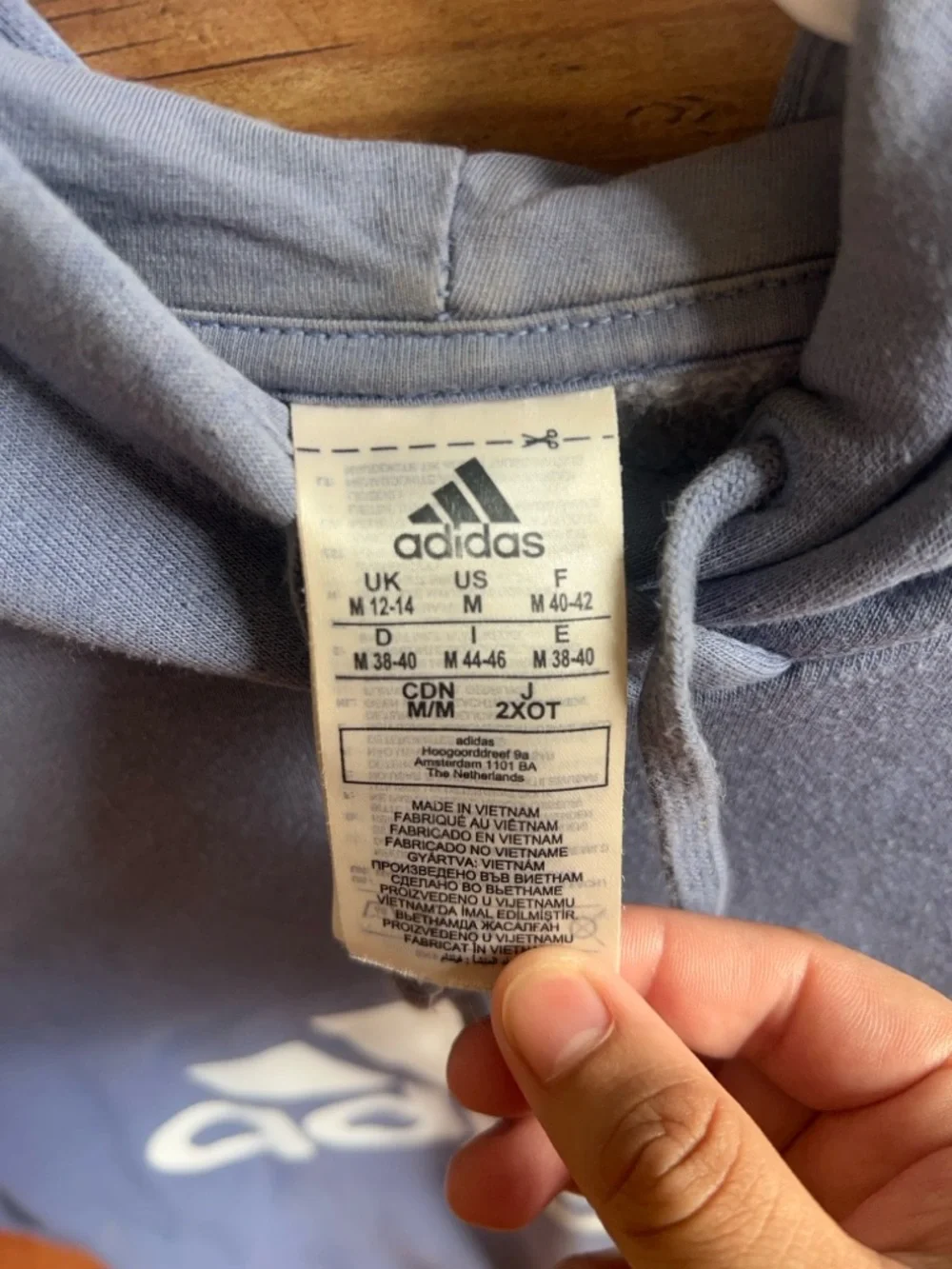 adidas Women's Indigo Hoodie with White Logo - Picture 2 of 4